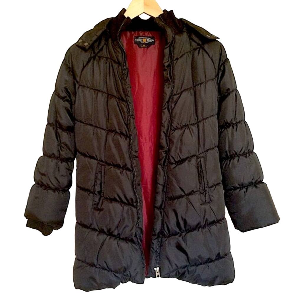 LUCKY BRAND | Black Coat Puffer w/ Fur Trim Hood